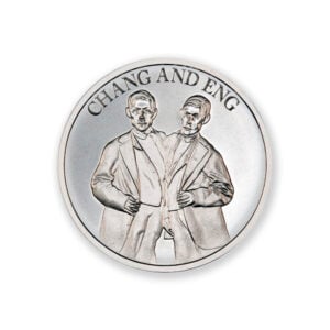 FAMOUS CIRCUS SIDESHOW ACTS – CHANG AND ENG (SIAMESE TWINS) – 1 TROY OUNCE – 39MM