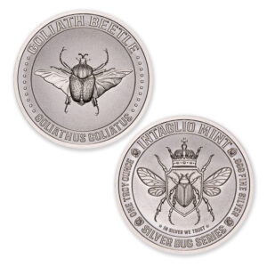 SILVER BUG SERIES –  GOLIATH BEETLE – 1 TROY OUNCE – 39MM