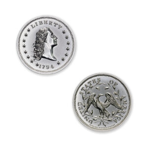 1794 FLOWING HAIR DOLLAR TRIBUTE – HIGH RELIEF – 1 TROY OUNCE – 30MM (THICK)