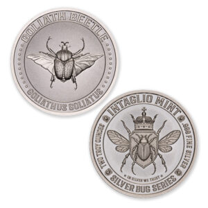 SILVER BUG SERIES –  GOLIATH BEETLE – 2 TROY OUNCE – 39MM