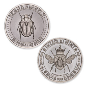 SILVER BUG SERIES –  SCARAB BEETLE – 2 TROY OUNCE – 39MM