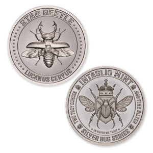 SILVER BUG SERIES –  STAG BEETLE – 2 TROY OUNCE – 39MM