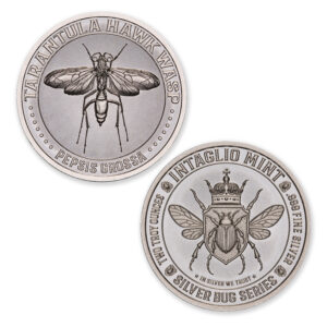 SILVER BUG SERIES –  TARANTULA HAWK WASP – 2 TROY OUNCE – 39MM