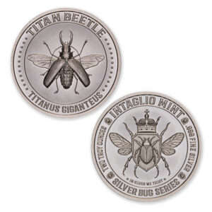 SILVER BUG SERIES –  TITAN BEETLE – 2 TROY OUNCE – 39MM
