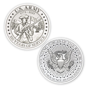 U.S. ARMY – 250 YEAR ANNIVERSARY – ONE TROY OUNCE – 39MM