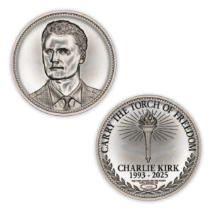 CHARLIE KIRK MEMORIAL – TWO TROY OUNCES – .999 FINE SILVER – TOTAL MINTAGE: 500