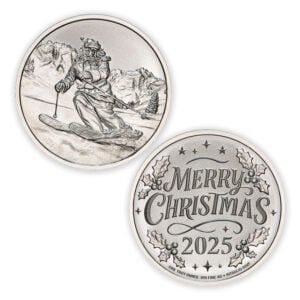 2025 HOLIDAY COLLECTION – SKIING SANTA – 1 TROY OUNCE – 39MM