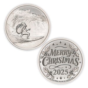 2025 CHRISTMAS COLLECTION – SURFING SANTA – 1 TROY OUNCE – 39MM